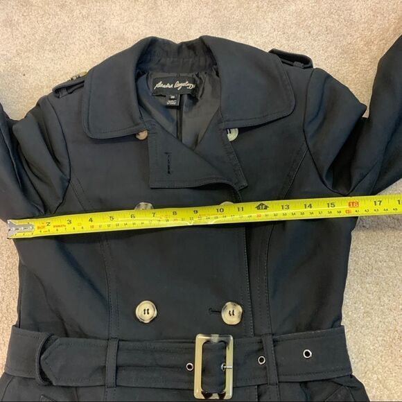 Sandra Angelozzi NWOT Black trenchcoat size 30/XS - Picture 17 of 17